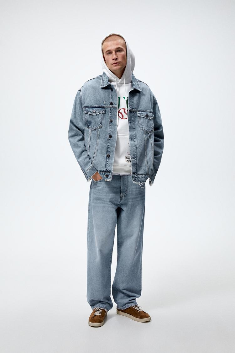 OVERSIZED DENIM JACKET Blue ZARA United States